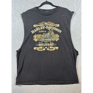 Harley-Davidson Men's Black Military 42WLA Motorcycle Graphic Sleeveless T-Shirt